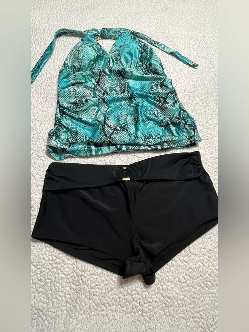 Catalina tankini top and Faded Glory swim shorts. - Picture 2 of 6